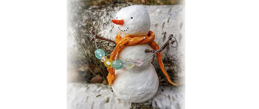 Ватная елочная игрушка «Снеговик»